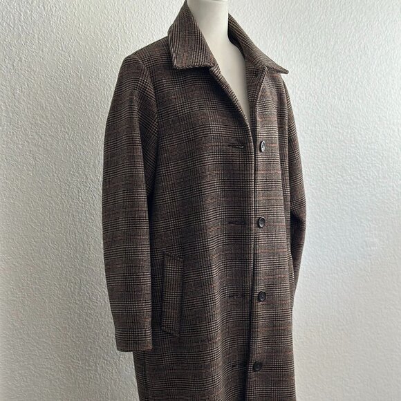 Abercrombie & Fitch Jackets & Blazers - Abercrombie & Fitch Plaid Wool Blend Coat Size Large
